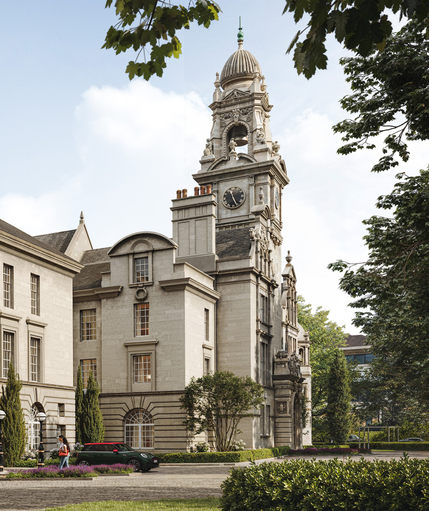 Hall building different side view
