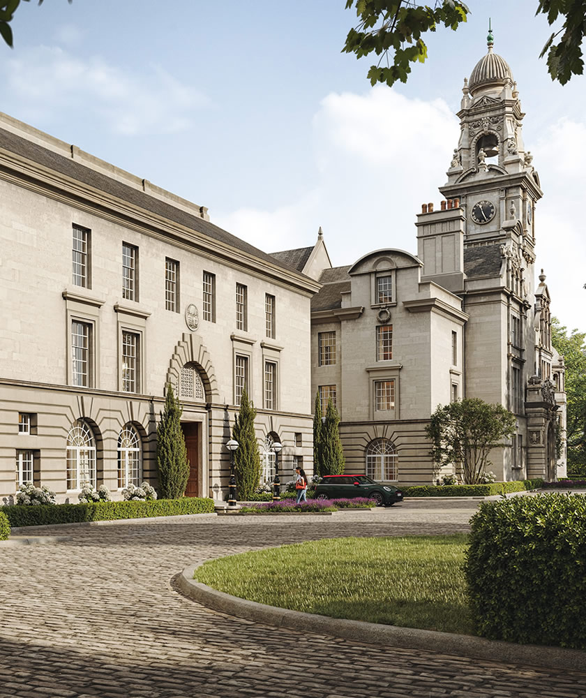 Hall building different side view