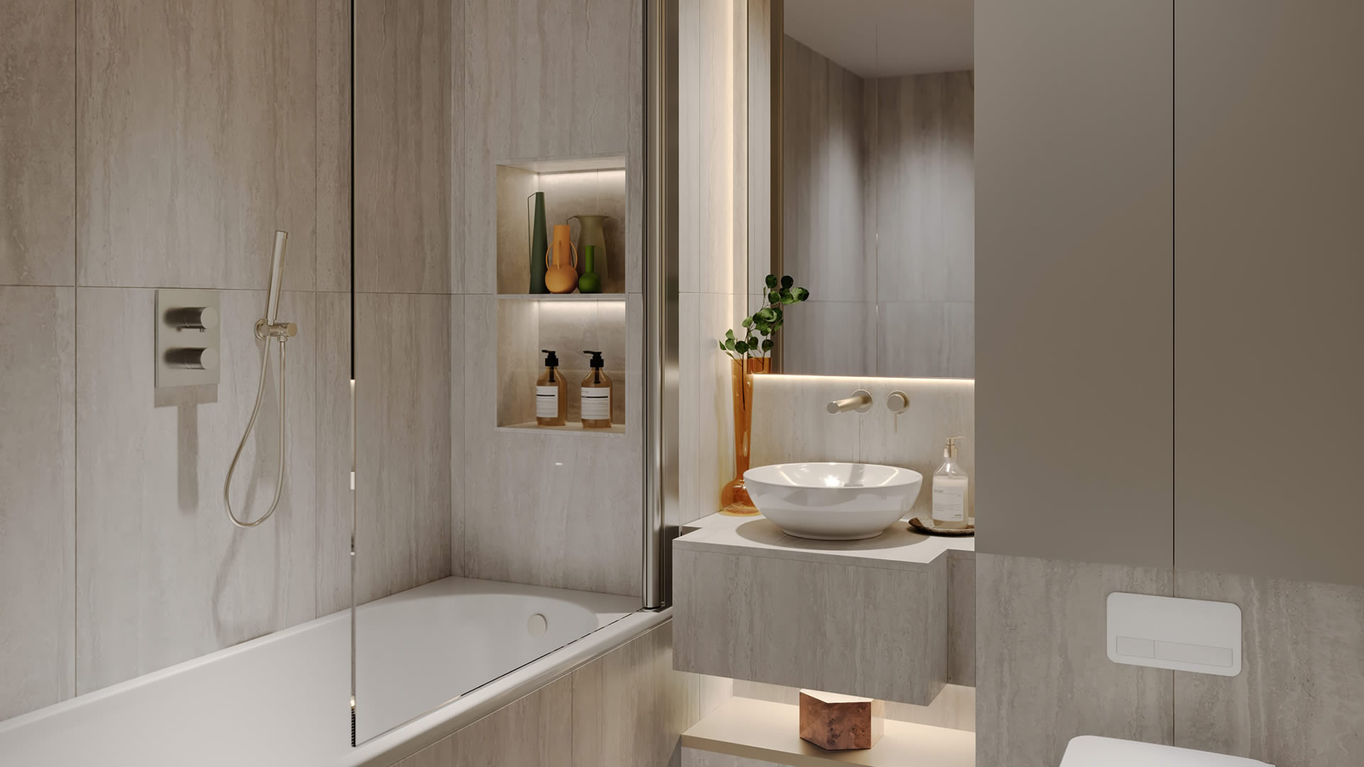 Bathroom in the contemporary building