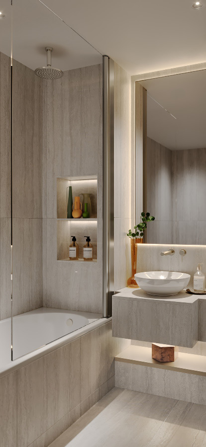 Bathroom in the contemporary building