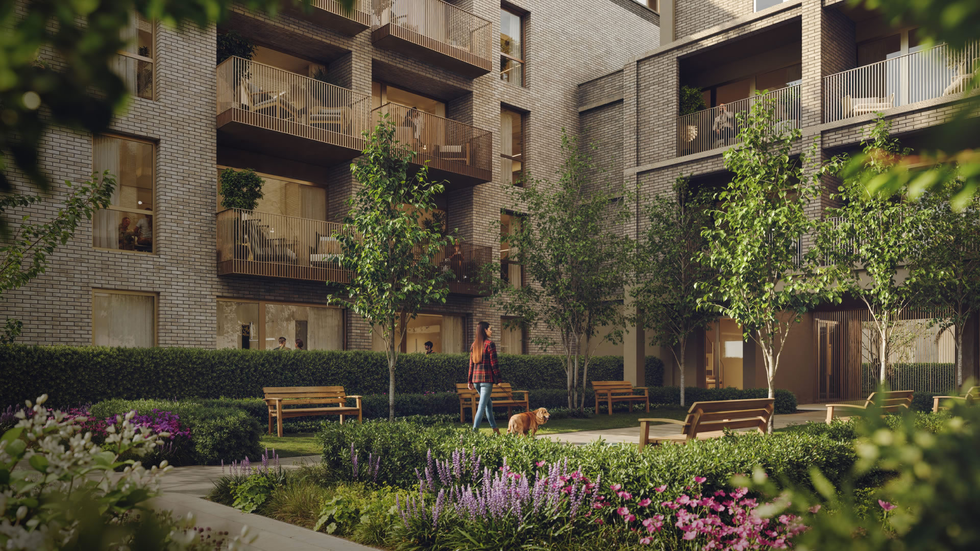 Courtyard in the contemporary building