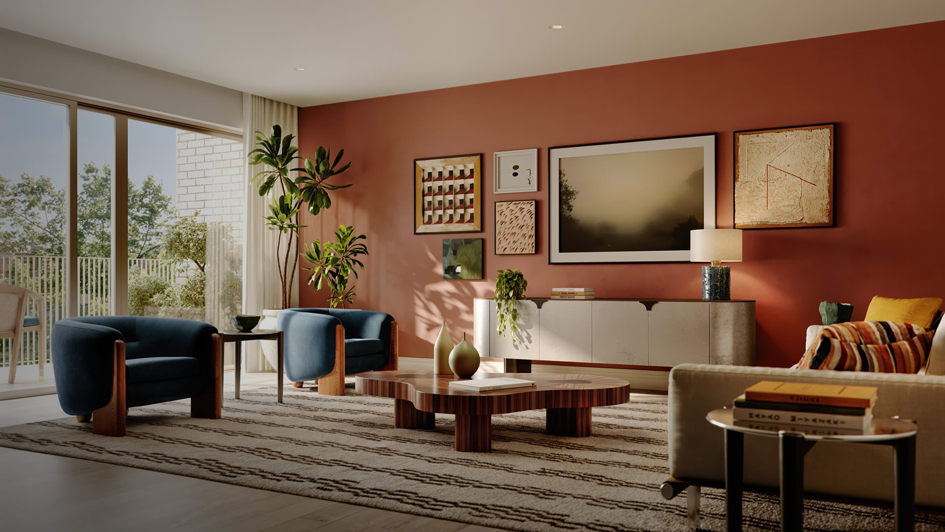 Living room in the contemporary building